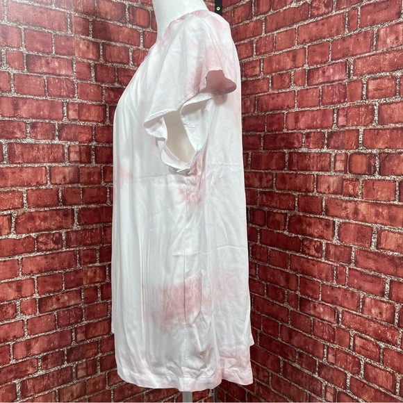 Cloth & Stone whispy pink banded luxe dye short sleeve flutter top Sz.L NWT - Picture 4 of 9